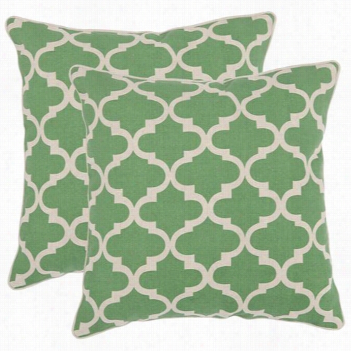 Safavieh Pil927a-1818-seet2 Suzy 18" Decorative Pillows  In Green - Set Of 2