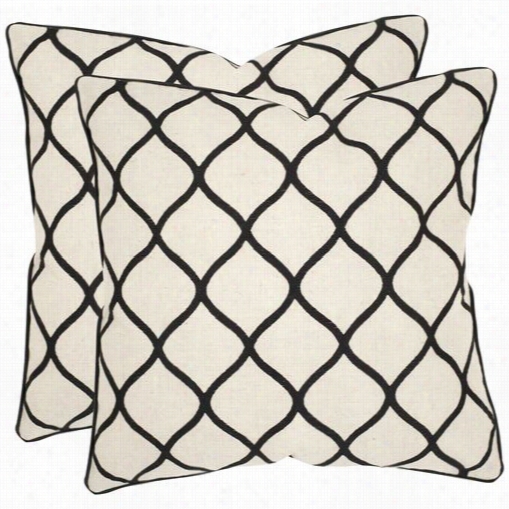 Safavihe Pil935a-1818-set2 Eliza 18" Decorative  Pillows In Black - Set Of 2