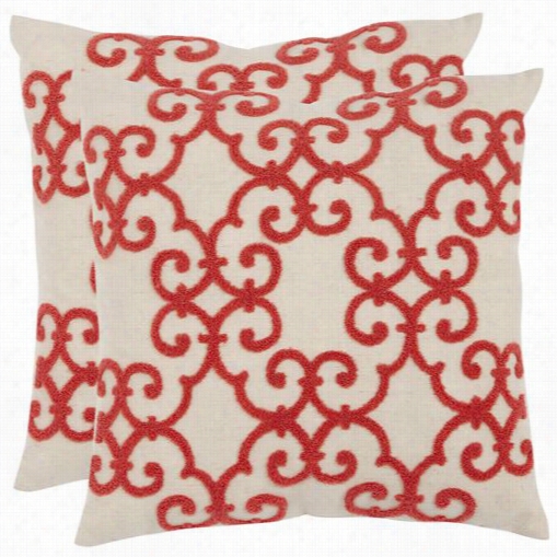 Safav1eh Pil939a-1818-set2 Sonya 18" Decorative Pillows In Pink/red - Set Of 2