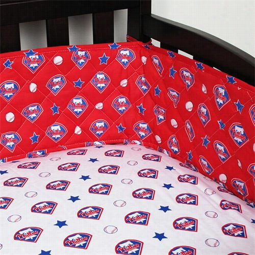 Sports Coverage 03mcrb3phistan Mlb Philadelphia Phillies Micro Fiber Crib Bumper In Bright Red