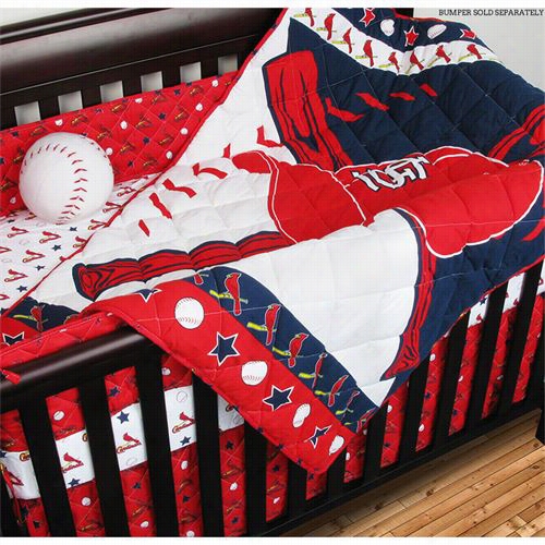 Sports Coverage 03mfcrs3carstan Mlb St. Louis Cardinls Micro Fiber Crib Set In Bright Red