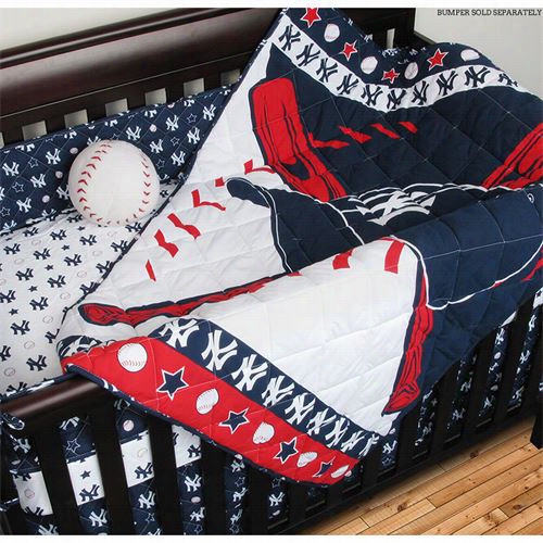 Sports Coverage 03mfcrs3yanstan Mlb New York Yankees Micro Fiber Crib Set In Midnight