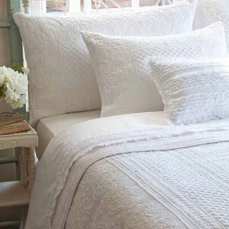 Taylor Linens 115wabig-f Abigail Full Qiul Tin White