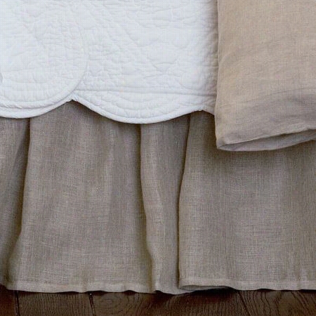 Taylor Linens 2008nlv-ek Linen Voile Eastern King Ruffled Bedskirt In Natural