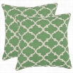 Safavieh PIL927A-1818-SET2 Suzy 18" Decorative Pillows in Green - Set of 2