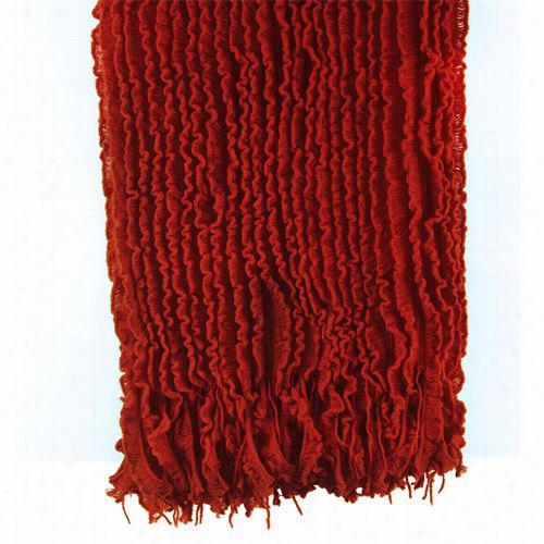 Woevn Workz 109-017 Charlotte Ruffled Throw In Red