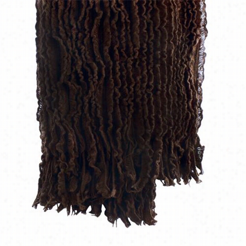 Woven Workz 109-023 Charlotte Ruffled Throw In Chocolwte