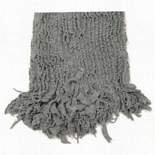 Woven Workz 109-093 Charlotte Ruffled Throw In Grey