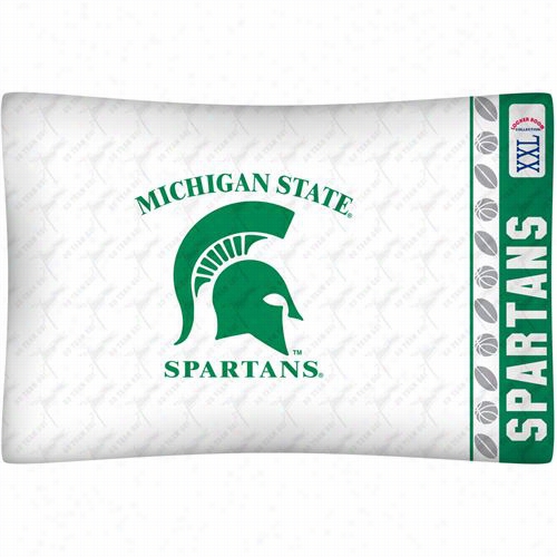 Sports Coverage  04mfpcs4mi Sstan Ncaa Michigan State Spartans Micro Fiber Pillow Case