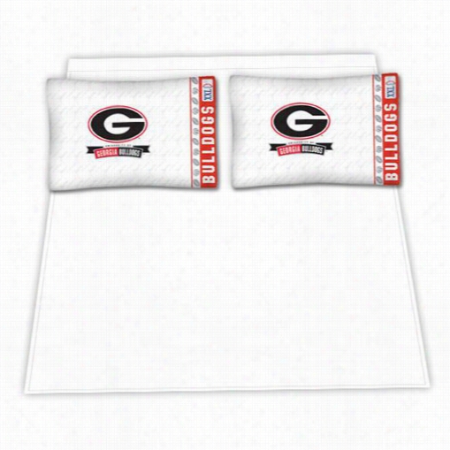 Spodts Coverage 04mfshs44gautwin Ncaa Georgia Univdrsity Bulldogs Micro Fiber Twin Bed Sheet Set