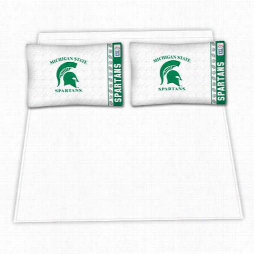 Sports Coverage 04mfshs4mistwin Ncaa Michigan State Spartans Micro Fiber Twin Bed  Sheet  Set