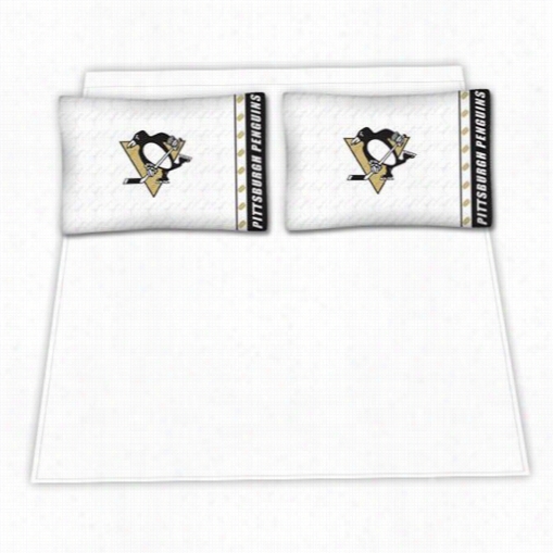 Sports Coverage 05mfshs5pentwin Nhl Pittsburgh Penguin Smicor Fiber Twin Bed Sheet Set