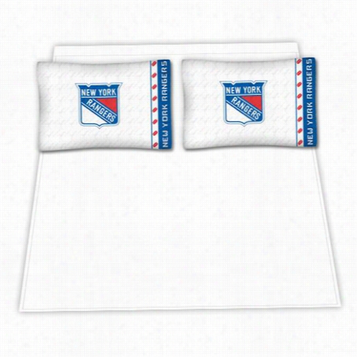 Sportts Coverage 05mfshs5ranfull N Hl New York Rangers Micro Fiber Full Bed Shee Set