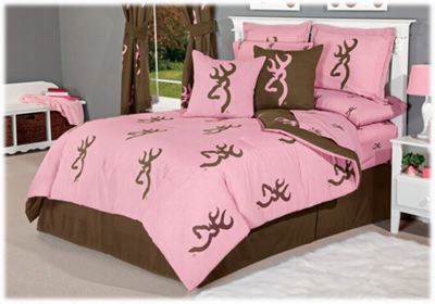 Browning Buckmark Pink And Brown Reversible Bedding Collection - Logo Pillow - Pink - 20"x20