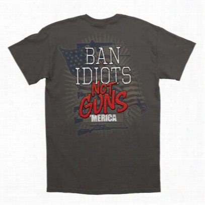 Buck Wear Ban Idiots T-shirt In Favor Of Men - Charcoal - M