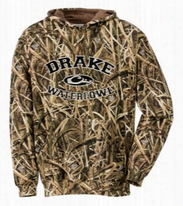 Drake Waterfowl System Embroidered Camo Hoode For Men - Mossy Oak Shadow Grass Bl Ades - L