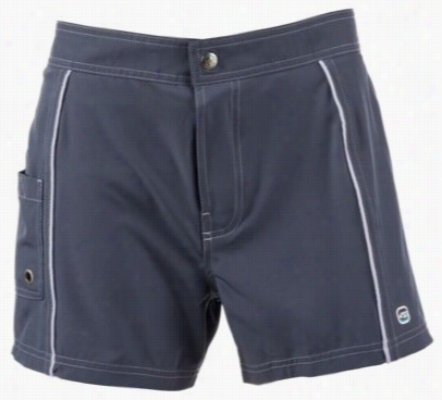 Free Coountry Mix And Match Collectio Nwoven Stfetch Swim Shorts For Ladies - Cloud Grey/wh1te -  L