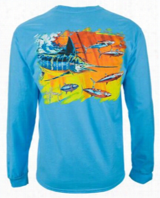 Guy Harvey Hydro T-shirt For Men - Aquatic Blue - S