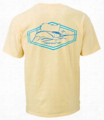 Guy Harvey Wede P Ocket T-shirt For Men - Yellow - S