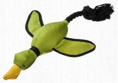 Hyper Angry Mood Flying  Duck Slingshot Dog Toy - Big - Green