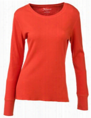 Natural Reflections Thermal Crewneck Top Ffor Ladies - Paprika - L