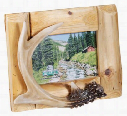 Rivers Edge Fir Wood Picture Frame - Deer Antler