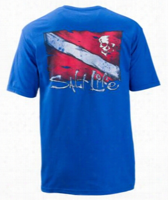 Salt Life Divee Flag Andd Skull T-shirt For Men - Royal -s 