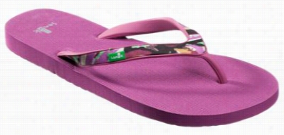 Sanuk Shimmy Thong Sandals Conducive To Ladies - Berry/berry Multi - 10