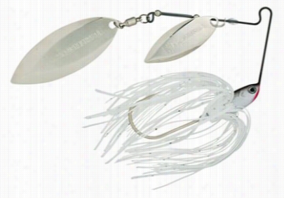 Terminator T-1 Series Titanium Spinnerbait - Doublewilllow - 3/8 Oz. - Bright White Shad