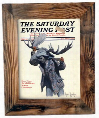 The Saturday Evening Post Moose Framed Canvas Print - 18' X 22'