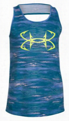 Under Armour Tech Tank Top For Girl S - Picasso Blue/ballet Pink - S