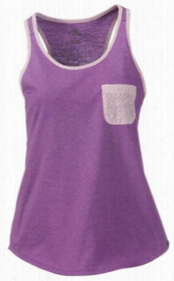 Asced Burnout Pocket Tank Top For Ldies - Crushed Grape - L