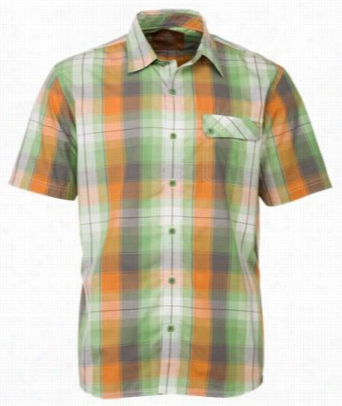 Ascend Yarn-dyed Plaid Shirt For Men - Orange/lime - L