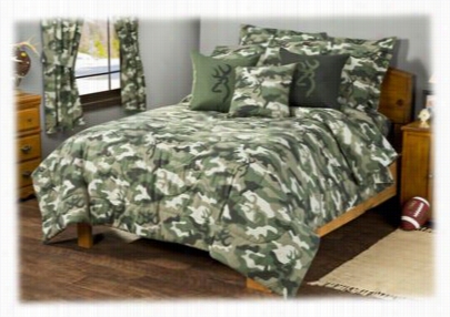 Browning Buckmark Green Camo - Comforter/sham Set - Twin