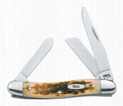 Case Amber Bone Knife - Mediium Stockman