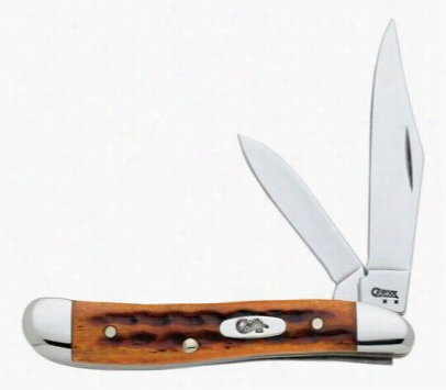 Case Pocket Worn Harvest Orange Bone Knife - Peanut