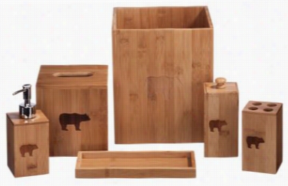 Coopersburg Products Bear Bamboo Bathrom Acessories 6-piece Set