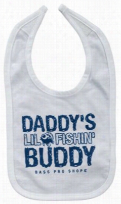 Daddy's Lil' Fishin' Buddy Bib For Babies - White