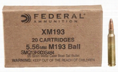 Federal Annual Rate  Lake  City 5.56x45 Centerfiree Rifle Ammo - 55 Grain
