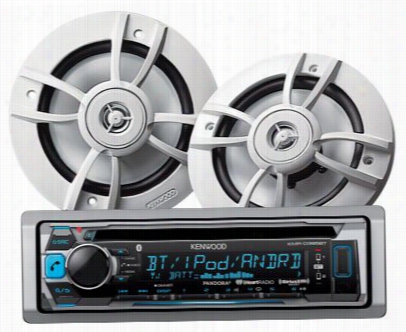 Kenwood Marine Receiver With Bluetooth A Nd 2-way Marine Speakers