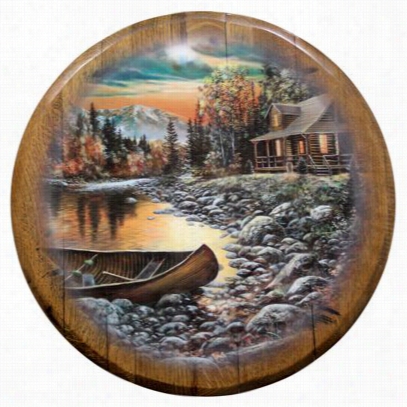 Promotional Wood Products  Barrel Head - High Ckuntry By Jim Hansel