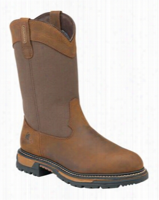 Rocky Ride Insulated Waterproof Wel Lington Work Boots For Men - Brown - 14 M