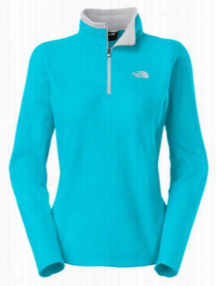 The North Fcae Glacier 1/4 Zip Jacket For Ladies - Turquoise Blue - L