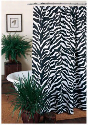Zebra Black/whit Collection Shower Curtain