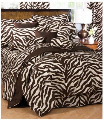 Zebra Brown/tan Bedding Collection Cmoforter Set - Twin