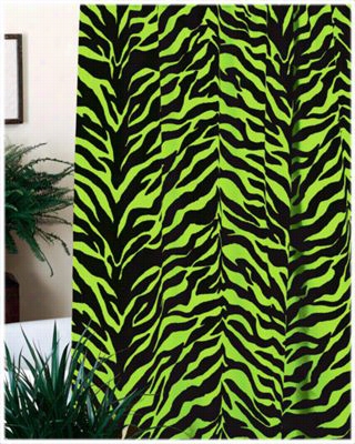 Zebra Lime Green Cllecion Shower Curtain