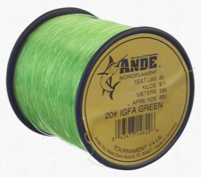 Ande Tournament Monofilamen Tline  1/4-lb. Spool - 8-1b. - Green