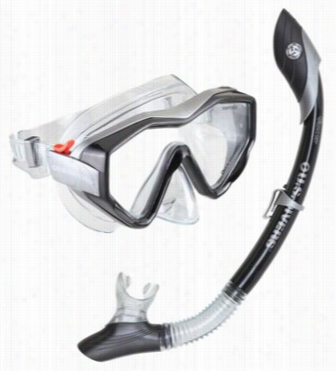 Aqua Lung Sport Anacapa 1 Mask And Island Dry Snorkel Set Ofr Adults