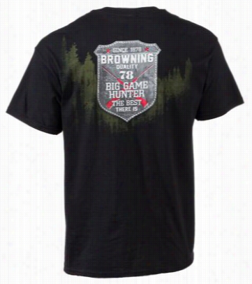 Browning Weathered Logo T-shirt For Men - Black - L