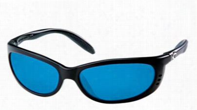 Costa Fathom 580 Polarized Sunglassses - Matte Black/blue Mifror